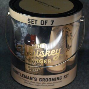 Whiskey Ginger Gentleman’s 7pc Grooming Kit Gift Set Pail NWT New